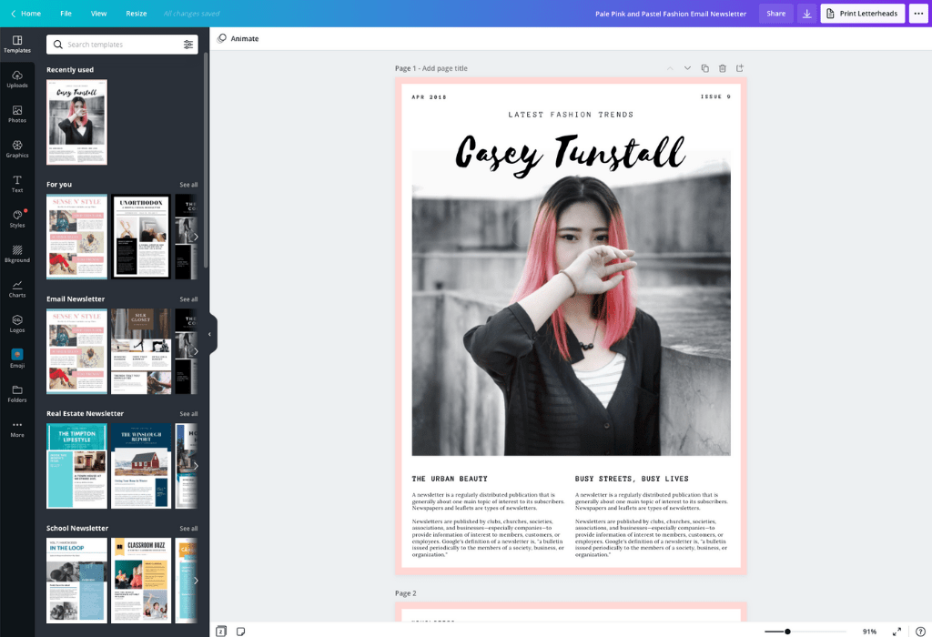 Aplicación Canva: Ingresa en el mundo del diseño gráfico de forma sencilla | 12 How to make a newsletter Canva