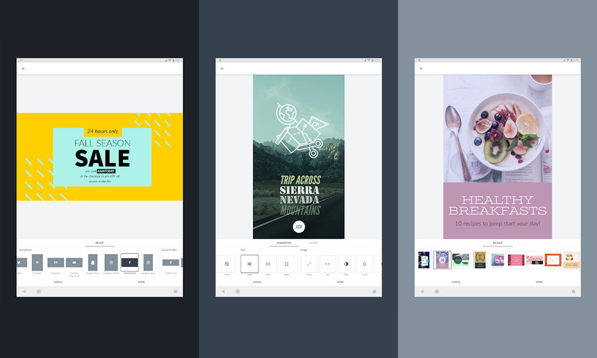 Aplicación Spark Post: Crea logos, banners y folletos atractivos y divertidos | Aplicacion Spark Post