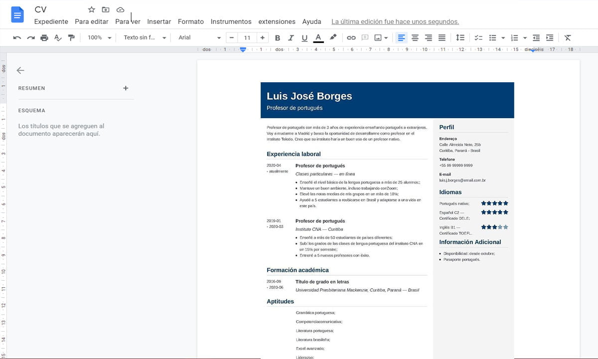 Cómo hacer un CV en Google Docs 1 Cómo hacer un CV en Google Docs | Como hacer un CV en Google Docs
