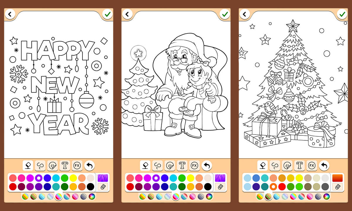 Aplicación con dibujos navideños para colorear 1 Aplicación con dibujos navideños para colorear | 2. Aplicacion con dibujos navidenos
