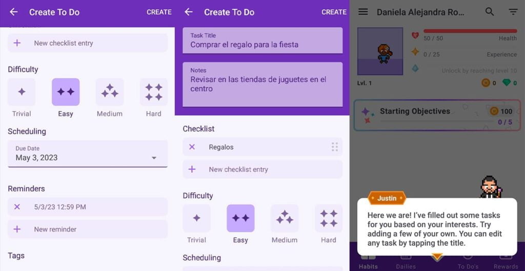 Cómo usar Habitica y convertir tus tareas en un RPG | 3 Como usar Habitica y convertir tus tareas en un RPG1 2