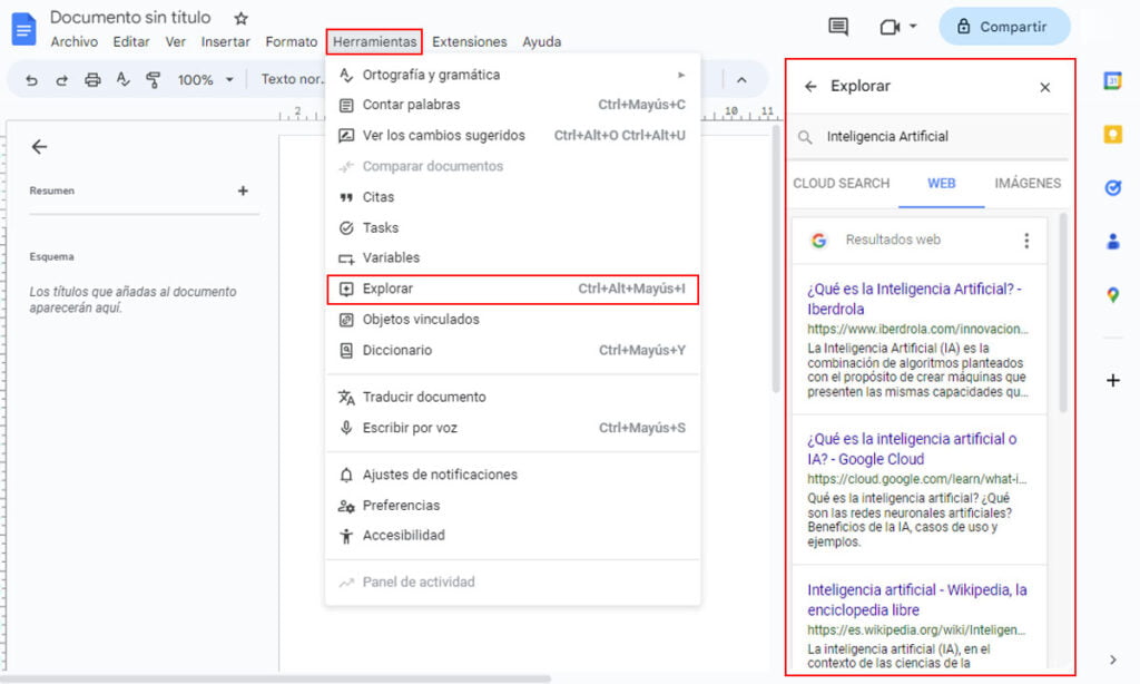 Cómo usar la herramienta de exploración en Google Docs 2 Cómo usar la herramienta de exploración en Google Docs | 32 Como usar la herramienta de exploracion en Google Docs1 1