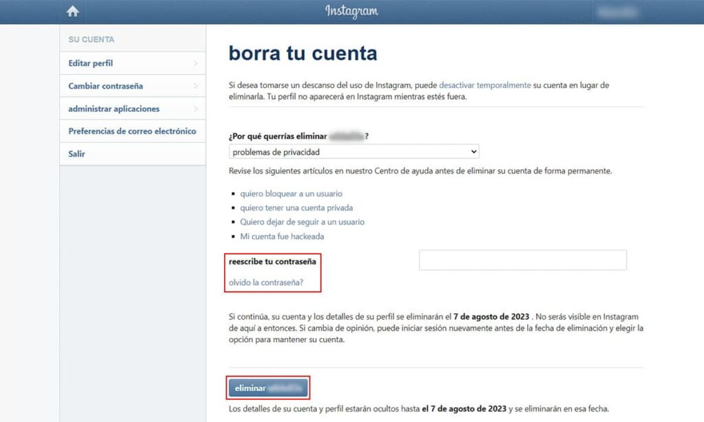 Cómo borrar tu perfil de Instagram definitivamente 11 Cómo borrar tu perfil de Instagram definitivamente | 46 Como borrar tu perfil de Instagram definitivamente1 10