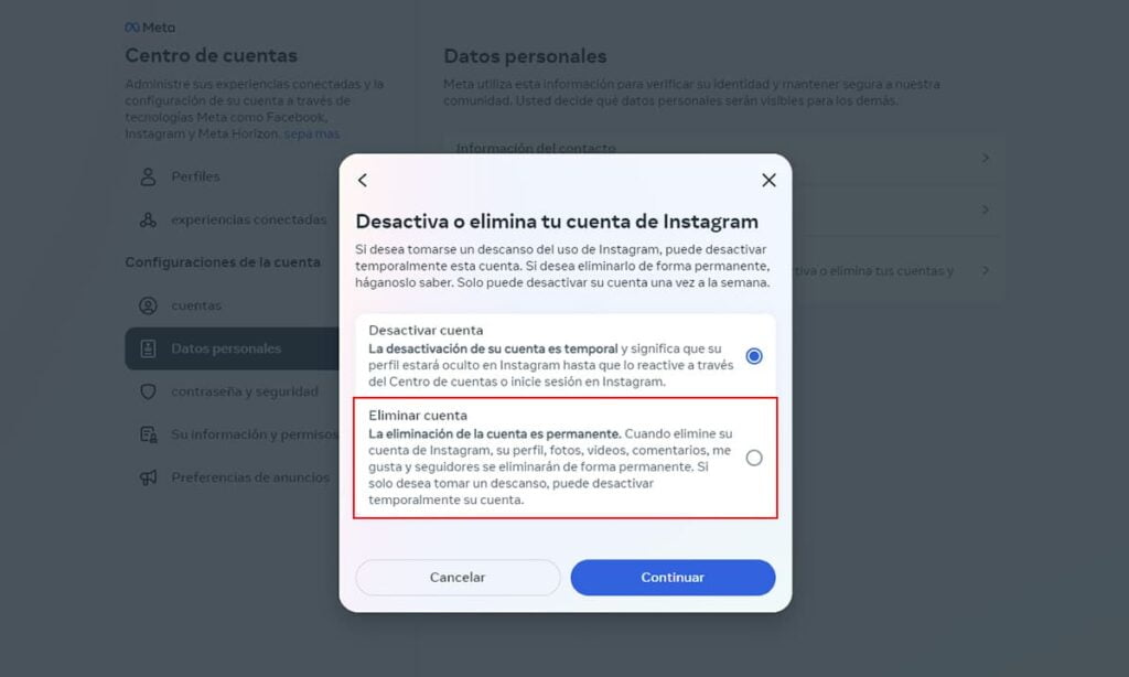 Cómo borrar tu perfil de Instagram definitivamente 6 Cómo borrar tu perfil de Instagram definitivamente | 46 Como borrar tu perfil de Instagram definitivamente1 5