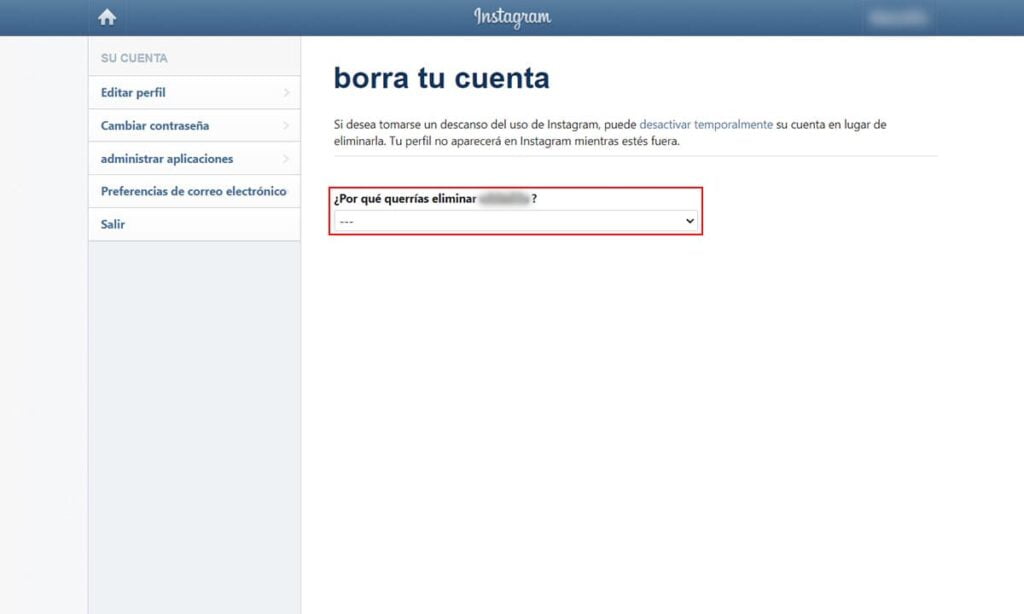 Cómo borrar tu perfil de Instagram definitivamente 9 Cómo borrar tu perfil de Instagram definitivamente | 46 Como borrar tu perfil de Instagram definitivamente1 8