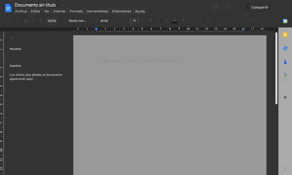 Cómo activar el modo oscuro en Google Docs 4 Cómo activar el modo oscuro en Google Docs | Foto 15.15.3