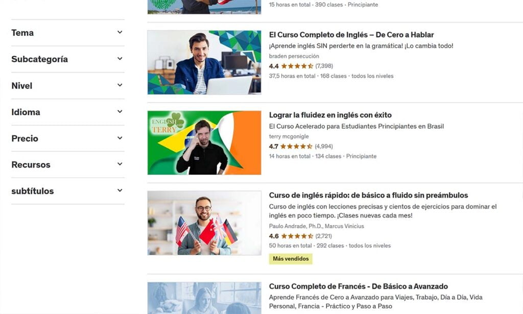 ¿Son buenos los cursos de idiomas de Udemy? Nosotros lo analizamos 2 ¿Son buenos los cursos de idiomas de Udemy? Nosotros lo analizamos | Foto 63.63.1