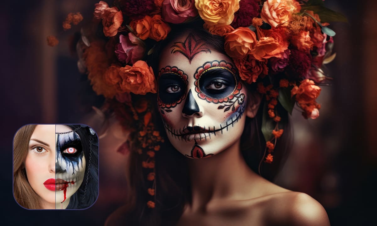 Aplicación para añadir maquillaje de Catrina en tus fotos | Aplicación para añadir maquillaje de Catrina en tus fotoscp