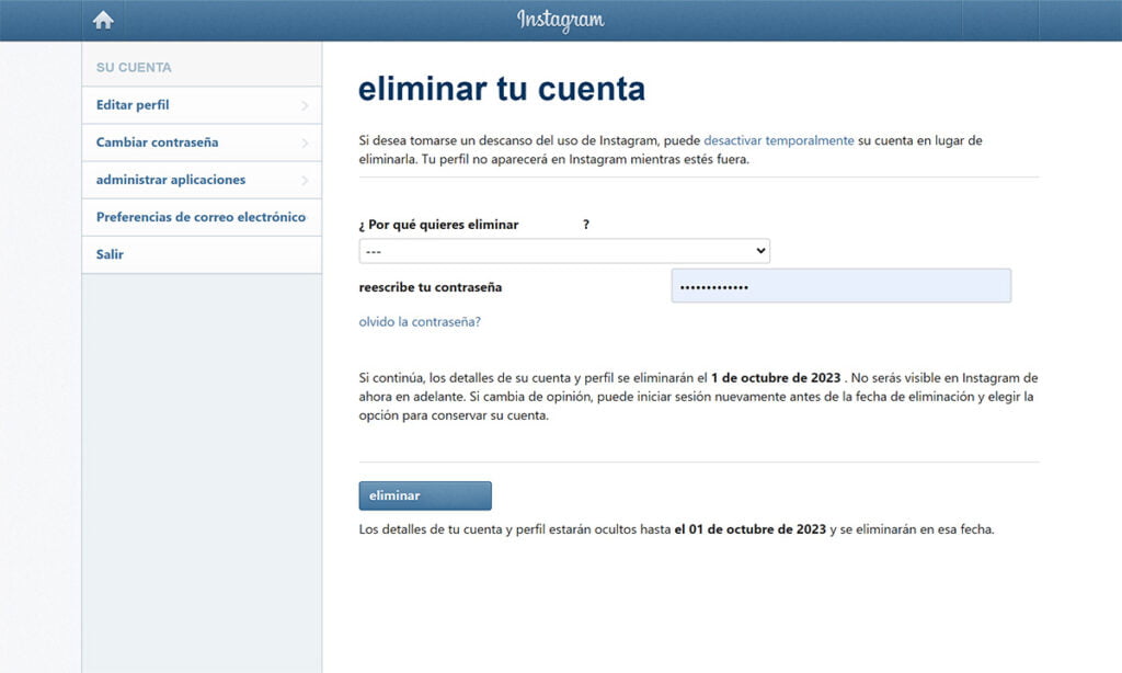 Cómo desactivar permanentemente tu cuenta de Instagram 2 Cómo desactivar permanentemente tu cuenta de Instagram | Foto 104.104.1