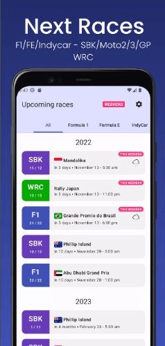 Aplicación F1 x MotoGP - Sigue el calendario y recibe alertas 4 Aplicación F1 x MotoGP 2