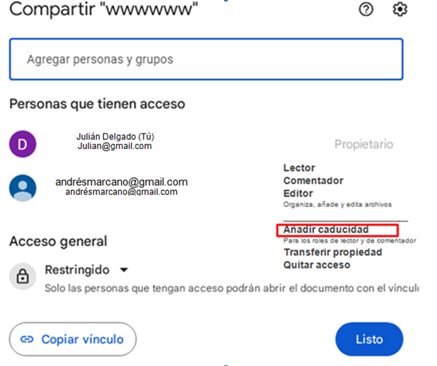 Cómo añadir una fecha de caducidad a archivos compartidos en Google Drive | Cómo añadir una fecha de caducidad a archivos compartidos en Google Drive4