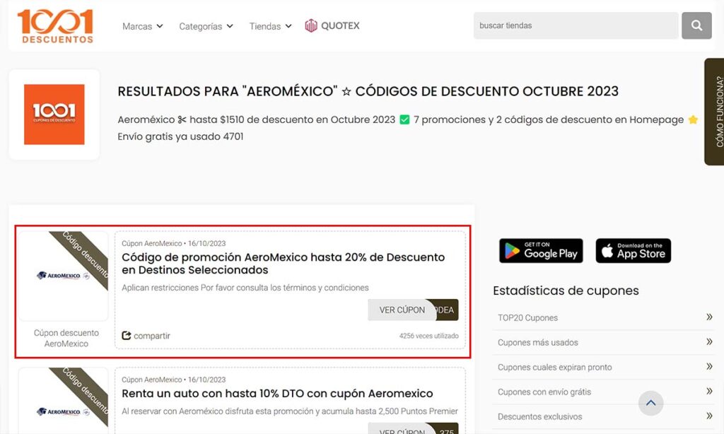 Cupón de descuento Aeroméxico: Guía para obtenerlo en 2024 4 Cupón de descuento Aeroméxico: Guía para obtenerlo en 2024 | Cupon de descuento Aeromexico Guia para obtenerlo en 20231 2