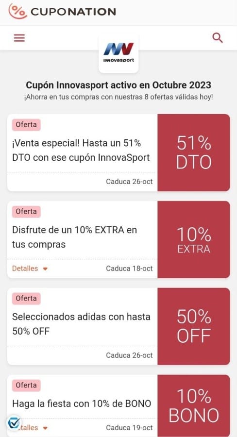 Cupón de descuento Innovasport 11