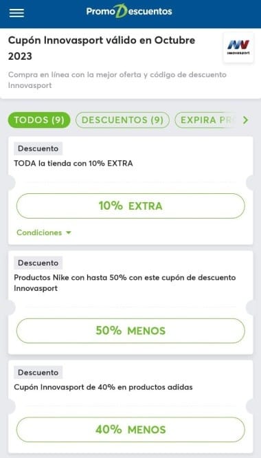 Cupón de descuento Innovasport 7