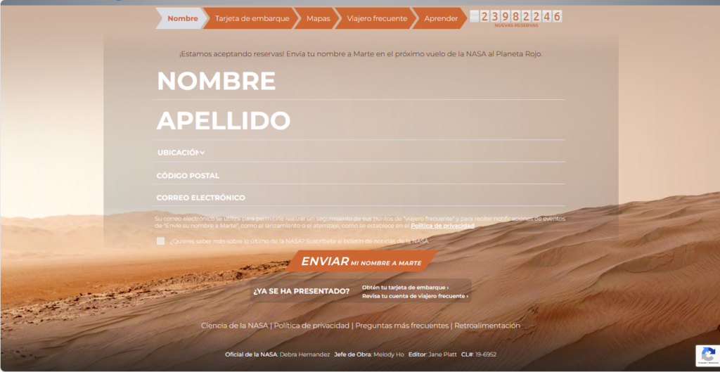 Cómo enviar tu nombre a Marte en la próxima misión de la NASA 4
