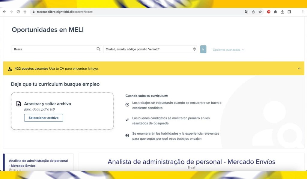 Aprende cómo postularte en trabajos en Mercado Libre en línea | Aprende cómo postularte en trabajos en Mercado Libre en línea3