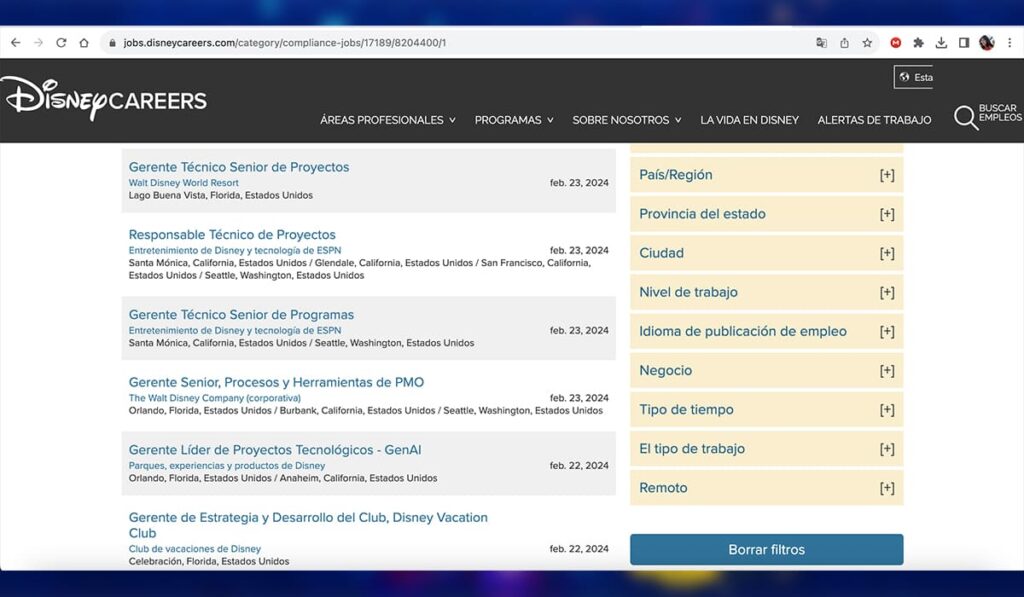 Cómo solicitar en línea para trabajar en Disney | Cómo solicitar en línea para trabajar en Disney3