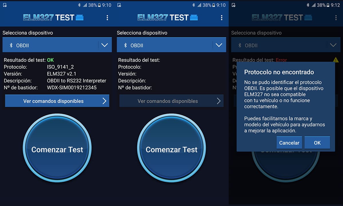 Aplicación ELM327 Test-Checa el funcionamiento de dispositivos ELM327 | Aplicación ELM327 Test Checa el funcionamiento de dispositivos ELM3271