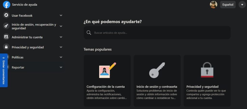 Recuperar cuenta de Facebook