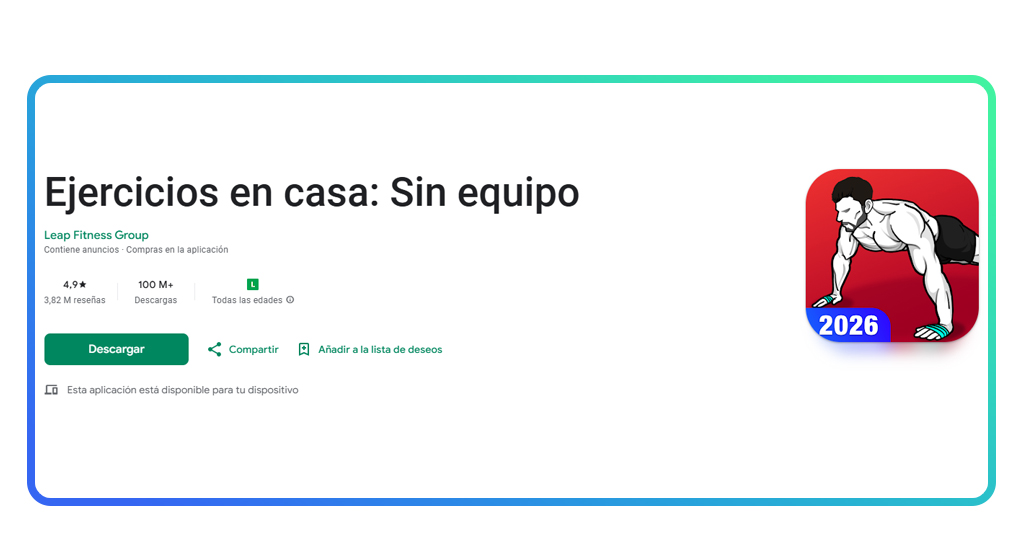 Apps para hacer ejercicio en casa sin equipo — 2026 3 Ejercicio en casa sin equipo
