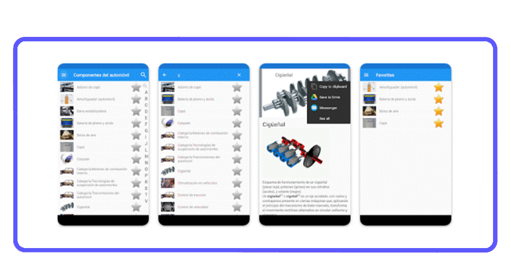 Manual de coche gratuito: guía interactiva para mecánicos aficionados 3 Captura de pantalla de la app Componentes del automóvil